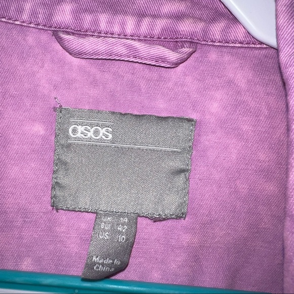✨SALE✨ ASOS Petite Oversized Pink Acid Washed Jacket - Picture 6 of 9